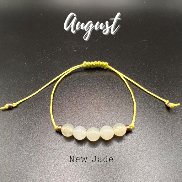 KC Gems Co. Jewelry - KC Gems Co. Natural New Jade Slide Bracelet - August Birthstone